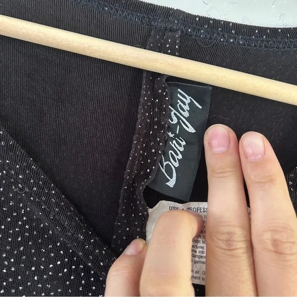 Bari Jay Black Silver Glitter Mini Dress Vintage Retro Formal Party Stretch - Picture 2 of 7